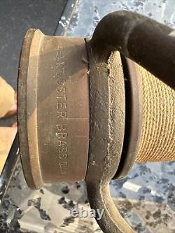 Vanne d'incendie vintage Wooster à double poignée en laiton cordé 30 Rare