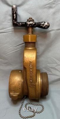 Vanne de coupure de bouche d'incendie Vintage POWHATAN en laiton massif de 2 1/2 pouces