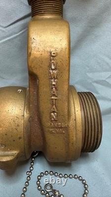 Vanne de coupure de bouche d'incendie Vintage POWHATAN en laiton massif de 2 1/2 pouces