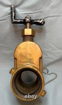 Vanne de coupure de bouche d'incendie Vintage POWHATAN en laiton massif de 2 1/2 pouces