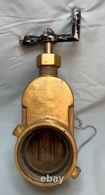 Vanne de coupure de bouche d'incendie Vintage POWHATAN en laiton massif de 2 1/2 pouces Vanne de coupure de bouche d'incendie Vintage POWHATAN en laiton massif de 2 1/2 pouces