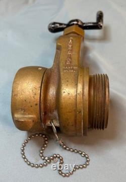 Vanne de coupure de bouche d'incendie Vintage POWHATAN en laiton massif de 2 1/2 pouces