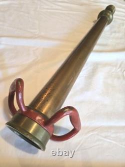 Vanne en laiton et cuivre de tuyau d'incendie Vintage WD Allen Mfg Co. Chicago, 30 pouces de long