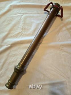 Vanne en laiton et cuivre de tuyau d'incendie Vintage WD Allen Mfg Co. Chicago, 30 pouces de long