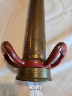 Vanne en laiton et cuivre de tuyau d'incendie Vintage WD Allen Mfg Co. Chicago, 30 pouces de long