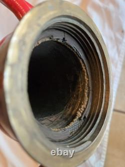 Vanne en laiton et cuivre de tuyau d'incendie Vintage WD Allen Mfg Co. Chicago, 30 pouces de long