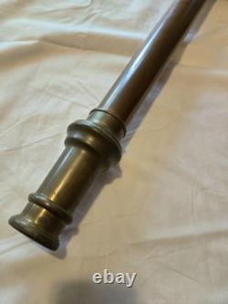 Vanne en laiton et cuivre de tuyau d'incendie Vintage WD Allen Mfg Co. Chicago, 30 pouces de long