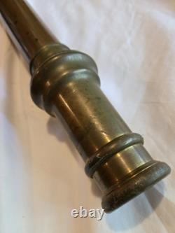 Vanne en laiton et cuivre de tuyau d'incendie Vintage WD Allen Mfg Co. Chicago, 30 pouces de long