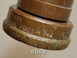 Vaporisateur portable pour tuyau d’incendie industriel POWHATAN 250 en laiton massif vintage, buse d’incendie, hydrant