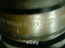 Vintage 16 Wooster All Brass Fire Hose Nozzle Grether Equipment / Ohio États-unis