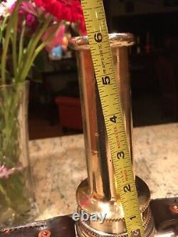 Vintage 2 Nickel De 1/2 Pouce Au-dessus De La Buse De Feu De Pipe De Jeu De Laiton Et La Pointe De 1 1/4 Pouce