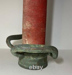 Vintage 30 In. Brass Red Cord W. D. Allen Mfg. Co. Chicago Fire Nozzle Play Pipe