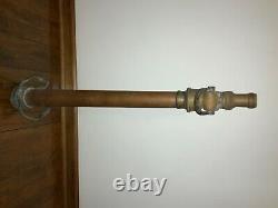Vintage 31-5/8 Long Brass Red Cord Style W. D. Allen Mfg. Co. Chicago Fire Nozzle
