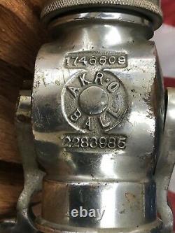 Vintage Akron Ball Fire Nozzle Fire Department Used Old Original Brass