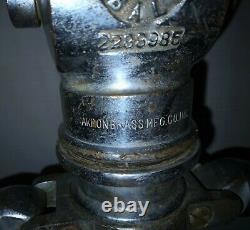 Vintage Akron Brass Mfg Co. Inc. Buse Incendie 1949 Deux Mains/poignées Noires