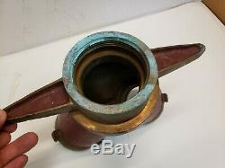 Vintage Bouche D'incendie Tuyau D'eau Wye Splitter Akron Brass Withmale Ends