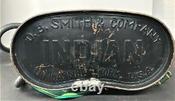 Vintage Brass Indian Fire Pump D.b. Smith & Co. Utica Ny Équipement De Pompier