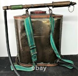 Vintage Brass Indian Fire Pump D.b. Smith & Co. Utica Ny Équipement De Pompier
