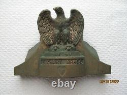 Vintage Depuis 1902 Elkhart Brass Ornate Eagle Fire Truck Porte-pierre