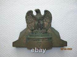 Vintage Depuis 1902 Elkhart Brass Ornate Eagle Fire Truck Porte-pierre