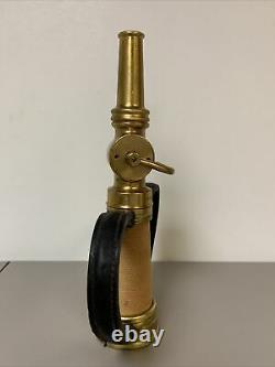 Vintage Elkhart 16.25 Solide Brass Double Poignée Fire Hose Nozzle
