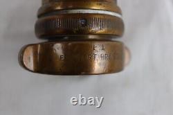 Vintage Elkhart Brass Mfg. P1 Twist De Service D'incendie De Type Lourd Buse De Tuyau