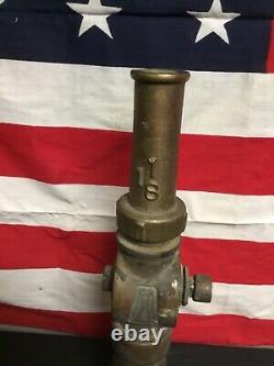 Vintage Original Wooster Brass Fire Fighter Hose Nozzel