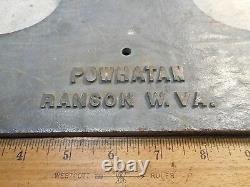 Vintage Powhatan Brass Auto Spkr Fire Dept Connection Plate Ranson W Va Brass