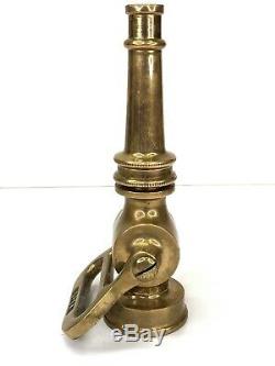 Vintage Powhatan Brass Fire Hose Nozzle Powhatan B & I Works Ranson W. Va