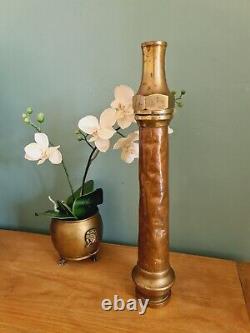 Vintage Roi George 1941 Embout de tuyau d'incendie en cuivre et laiton W&Co marqué de la période de la Seconde Guerre mondiale