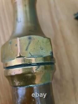 Vintage Roi George 1941 Embout de tuyau d'incendie en cuivre et laiton W&Co marqué de la période de la Seconde Guerre mondiale