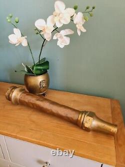 Vintage Roi George 1941 Embout de tuyau d'incendie en cuivre et laiton W&Co marqué de la période de la Seconde Guerre mondiale