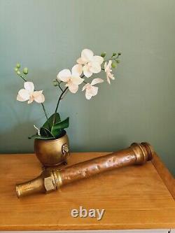 Vintage Roi George 1941 Embout de tuyau d'incendie en cuivre et laiton W&Co marqué de la période de la Seconde Guerre mondiale