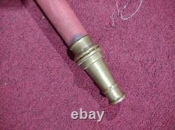 Vintage SOUSCRIPTEURS Enveloppé Laiton Tuyau d'Incendie avec Buse 30 pouces