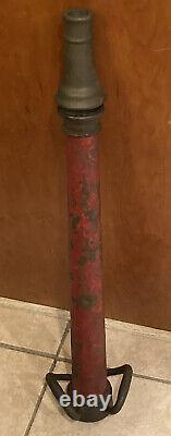 Vintage Solid Brass Boston Coupling Co. Firefighter Fire Hose Buse 30 1/4in