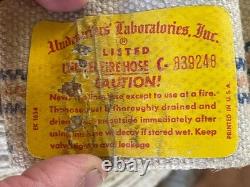 Vintage Underwriters Laboratory, Inc. Tuyau d’incendie en lin 1964 Fabriqué aux États-Unis
