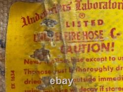 Vintage Underwriters Laboratory, Inc. Tuyau d’incendie en lin 1964 Fabriqué aux États-Unis