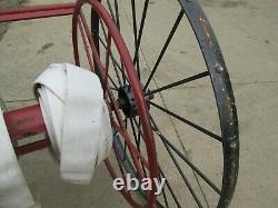 Vintage Wirt & Knox Eau De Feu Tuyau De Bobine Hydratant Tire Main Towable