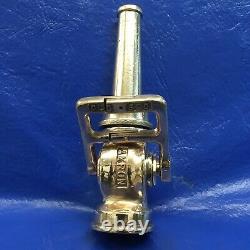 Vntg Akron Brass Mfg, Co. 1930s Lever Shut Off & Tip Fire Nozzle / Poli