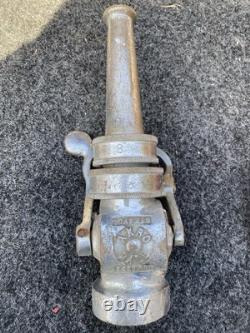 Vtg Akron Ball Buchette de Tuyau d'Incendie en Laiton Massif Marquée Moteur 3 1746608 2283985