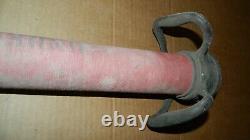 Vtg Ancien Camion de Pompier Grand Tuyau Jouet Enroulé de Corde + Buse en Laiton