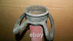 Vtg Ancien Camion de Pompier Grand Tuyau Jouet Enroulé de Corde + Buse en Laiton