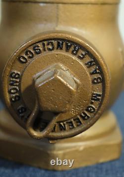 Vtg M. Greenberg's Sons SF Wharf Hydrant de Pompiers du Comté de Los Angeles LA Co FD Dept