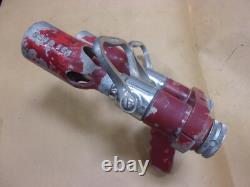 Vtg Rare Elkhart Fire Boss Tuyau Double Buse Chimique à Eau en Laiton Poignée Pistolet Ancienne