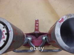 Vtg Rare Elkhart Fire Boss Tuyau Double Buse Chimique à Eau en Laiton Poignée Pistolet Ancienne