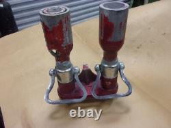 Vtg Rare Elkhart Fire Boss Tuyau Double Buse Chimique à Eau en Laiton Poignée Pistolet Ancienne