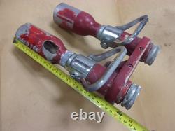 Vtg Rare Elkhart Fire Boss Tuyau Double Buse Chimique à Eau en Laiton Poignée Pistolet Ancienne