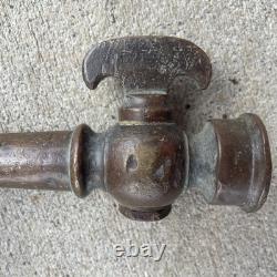 Vtg Robinet en laiton massif du 19ème siècle de la société Harlin Mfg Co pour tuyau d'incendie à haute pression