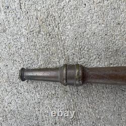 Vtg Robinet en laiton massif du 19ème siècle de la société Harlin Mfg Co pour tuyau d'incendie à haute pression